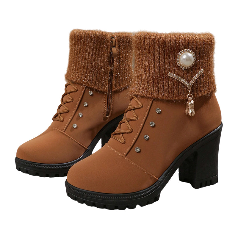 ÉMILIA | BOTTINES FOURRÉES À TALONS ÉLÉGANTES