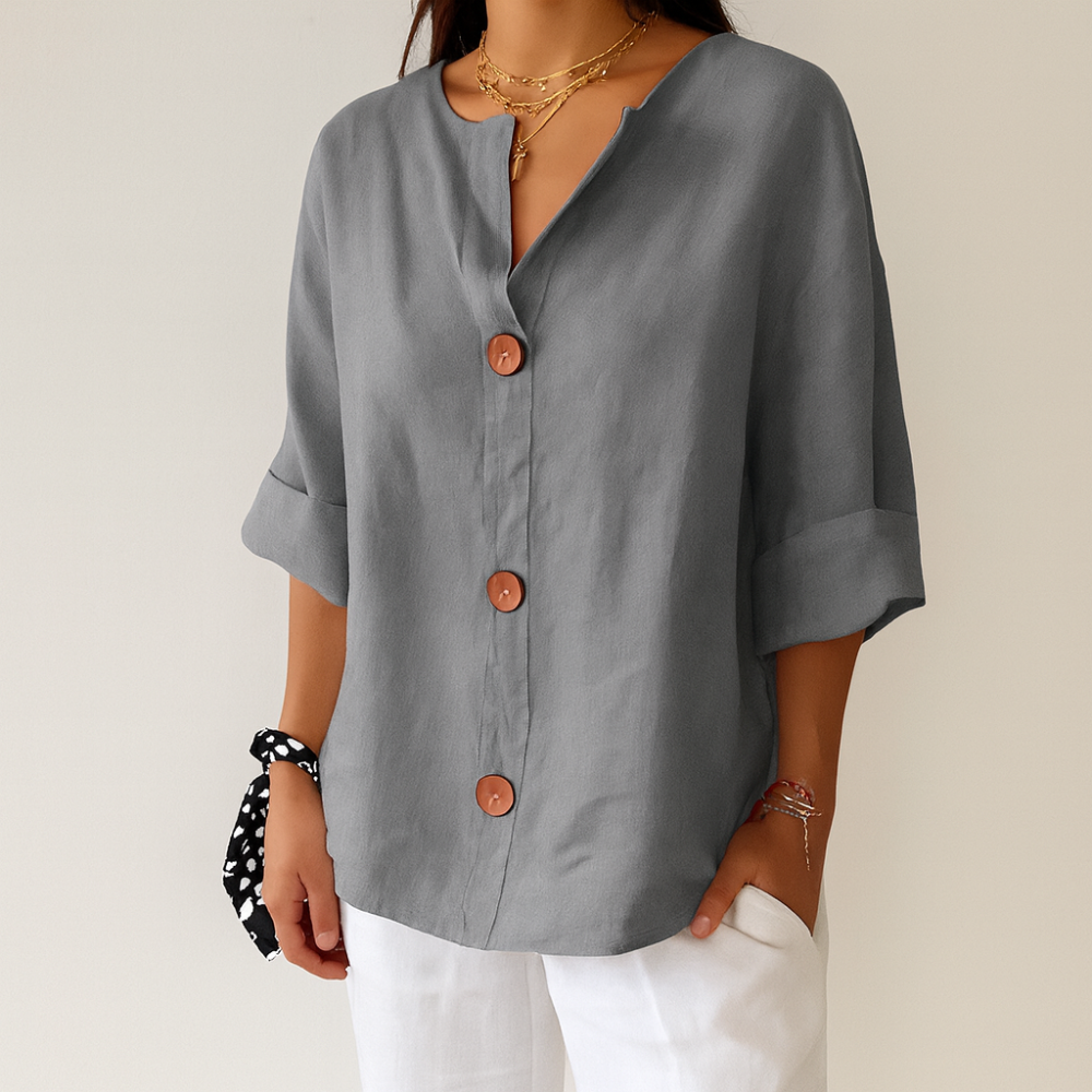 Casual linen blouse for timeless elegance