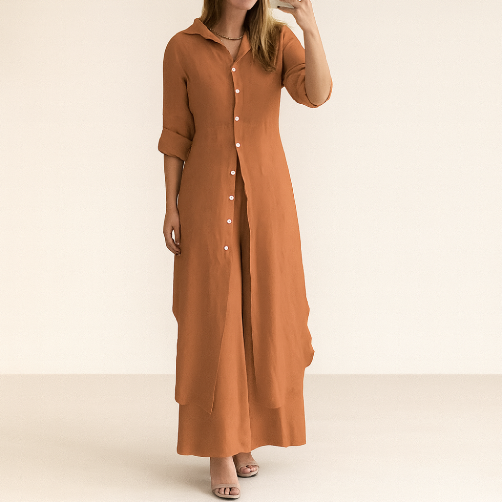 Robe Longue Maxi à Boutons