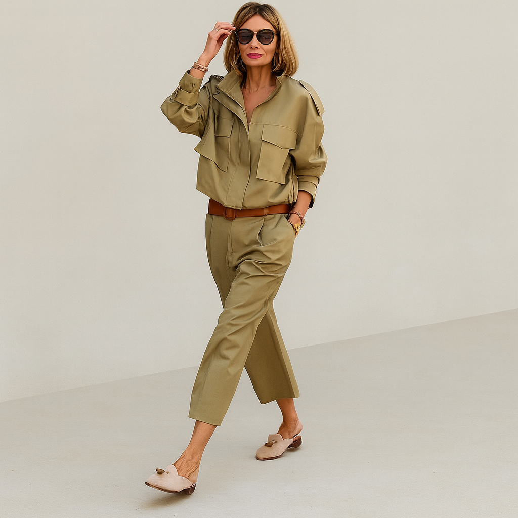 Women's Chic Loose Cargo Set