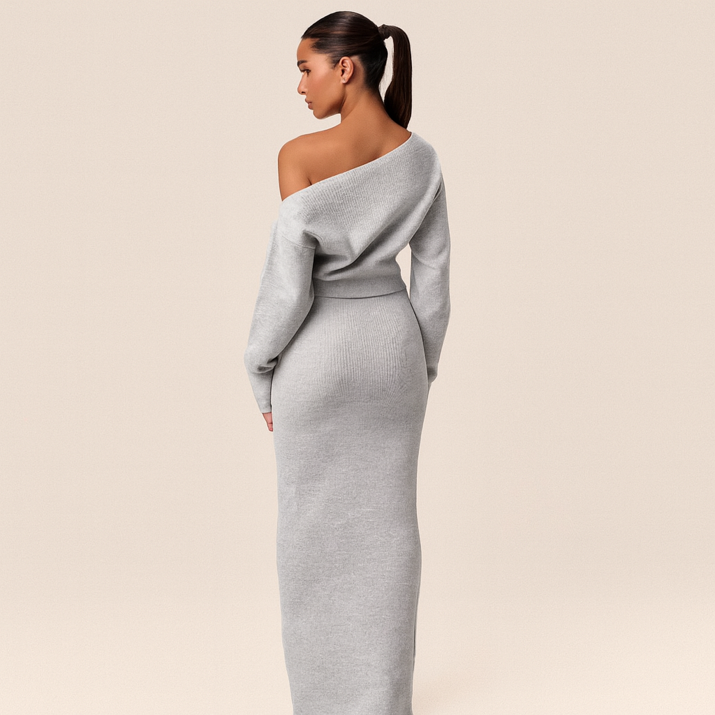 Robe Longue Élégante à Une Épaule