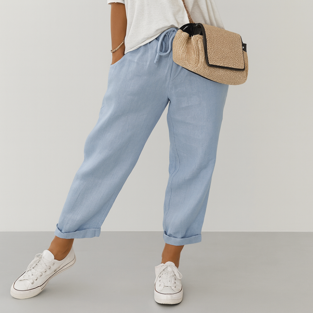 Pantalon en Lin Décontracté Chic