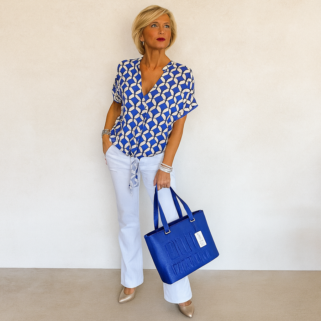 Ashley™ | Printed V-Neck Casual Top